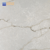 Dalle de quartz Calacatta translucide de 20 mm pour plan de travail de cuisine, dalle de quartz artificiel résistante aux rayures