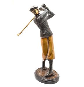 Figurine d'art déco en laiton représentant un golfeur, objet de décoration pour le salon et la maison - Product Image 1