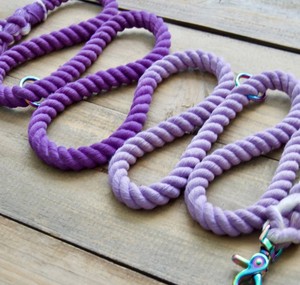 Purple-<b>Light</b> Purple <b>Rope</b> HandsFree Dog Leash: Multi-Use <b>Rope</b> Dog Leash, Over the Should Leash, Waist Leash, Training, Dog Lead - Product Image 1