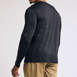 High Quality Wholesale Men's Long Sleeve Sports Shirts Active Tops for Jogging Sun UV Protection Wholesale Sublimation Tops - Product Image 3