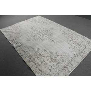 พรมตุรกีขนาดใหญ่ 5.5x7.9 ฟุต ลายสัตว์สีขาวสไตล์วินเทจ - Product Image 2