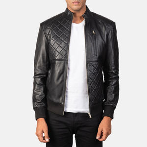 Kivotech Custom Made Coated Cow Leather <b>Jackets</b> <b>Men's</b> Genuine Leather Windproof with Zipper 100% Quality - Product Image 2