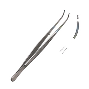 Pinces Potts Smith 1x2 dents, manuelles, CVD, 180 mm, en acier inoxydable, instrument chirurgical de classe I, usage hospitalier, modèle SOS-33650 ISO - Product Image 1