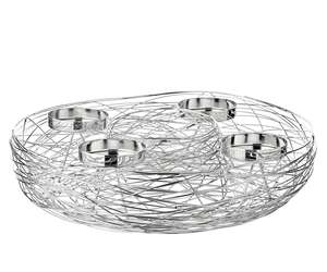 Portavelas hecho a mano con acabado de plata de níquel y candelabro para decoración navideña - Product Image 4