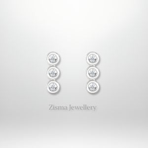 ต่างหูเจาะกระดูกอ่อนทรงใบเพชร14K 18K เครื่องประดับเจาะรูเพชรแท้สำหรับปลูกในห้องแล็บและได้รับการรับรองจากธรรมชาติ - Product Image 3