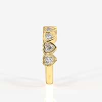 Bague de mariage en or 9K avec moissanite incolore D-E de 0,93 carat, taille cœur excellente/brillante, sertie à griffes, plaquée rhodium