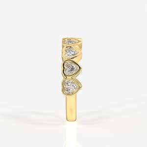 Bague de mariage en or 9 carats avec diamant moissanite taille cœur – Élégantes bagues en moissanite - Product Image 3