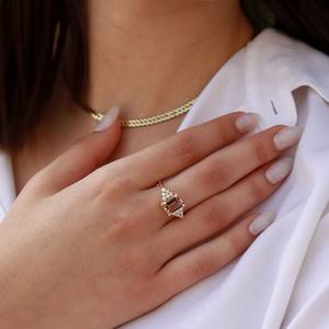 Heirloom Quality 14k Solid Gold Morganite With Diamond Wedding <b>Ring</b> Jewelry <b>Ring</b> Unique Eternity <b>Ring</b> for <b>Girls</b> Drop Shipping - Product Image 4