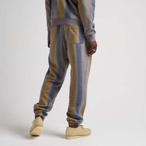 กางเกงผู้ชายทรงหลวมแนวสตรีทเอวยางยืดผ้าคอตตอนโพลีเอสเตอร์ลายทางโค้งตรง - Product Image 6