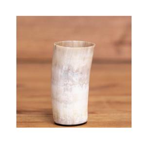 Tasse en corne de qualité supérieure et verre fait à la main rustique poli design médiéval ensemble pour les fêtes de bar de cuisine cadeaux et décor de festival - Product Image 5