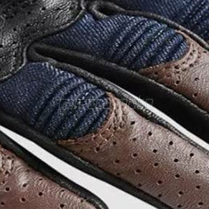 ถุงมือหนังแบบเต็มนิ้วสำหรับแข่งรถมอเตอร์ไซด์กลางแจ้งหนังแท้ถุงมือแข่งรถมอเตอร์ไซค์แบบวินเทจสไตล์ใหม่ - Product Image 3