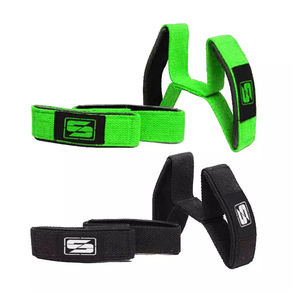 Unisex Customizable Cotton and Rubber Figure Eight Lifting <b>Straps</b> Fitness Safety with Logo for Weightlifting - Product Image 3