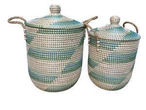 ชุดตะกร้าหญ้าทะเลธรรมชาติ2ใบทำด้วยมือจากเวียดนาม - Product Image 5