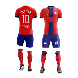 Maillot de football personnalisé pour hommes adultes 100% polyester impression numérique respirant anti-UV extensible antibactérien séchage rapide col rond - Product Image 1