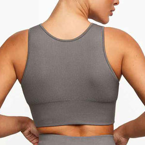 Top Deportivo de Alta Calidad con Soporte, Top de Gimnasio y Yoga de Color Liso con Sujetador, Top Deportivo de Sublimación Personalizado de Moda - Product Image 5