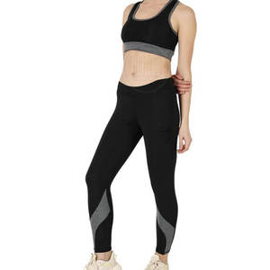 Ropa de moda para mujer Conjunto de Yoga de patrón sólido más vendido Ropa de calle transpirable con cierre de cintura elástica en stock - Product Image 3