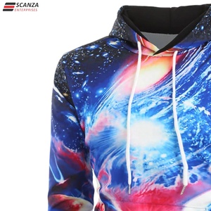 Sublimación personalizada Galaxy Print Hoodie 100% poliéster pulóver OEM/ODM disponible - Product Image 4