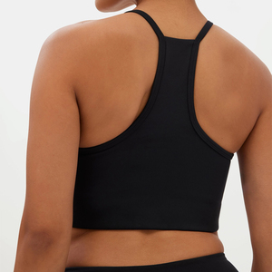 Soutien-gorge de sport personnalisé pour femme, sans bretelles, en spandex/nylon, respirant, séchage rapide, motif uni, devant, grande taille, fitness - Product Image 4