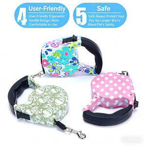 Guinzaglio Retrattile per Cani in Poliestere Stampato, Lussuoso Guinzaglio Automatico Resistente da 5m per Cani - Product Image 3