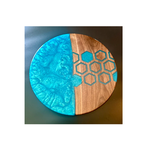 เครื่องใช้บนโต๊ะอาหารสำหรับร้านอาหารซูซานขี้เกียจทำจากไม้และอีพ็อกซี่เรซินปรับขนาดได้ - Product Image 1