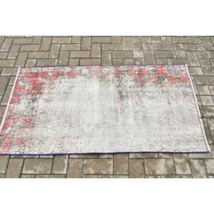 Alfombra Turca, Alfombra Pequeña de 2.6x4.9 pies, Alfombra con Borde Rojo - Product Image 3