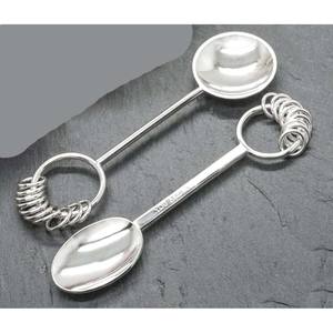 Acier inoxydable argenté poli avec longue feuille en métal doré avec brindille Design en relief poignée soupe salade cuillère à café ensemble de serveur - Product Image 5