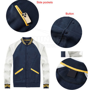 Chaqueta de calle Letterman de secado rápido de alta calidad para hombre, diseño personalizado con cuello levantado - Product Image 4