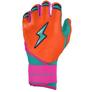 Gants de frappe personnalisés Aqua Orange à manches longues pour baseball et softball, paume en cuir Cabretta de qualité supérieure, adhérence améliorée, entraînement adulte AREONE - Product Image 3