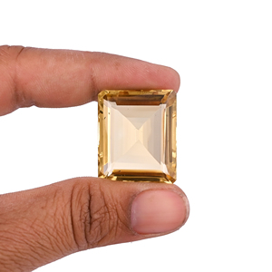 Cuarzo Limón Natural, Corte Octogonal, 27X22MM, 54.10Cts, Calidad AA, 1 Pieza <span class=keywords><strong>de</strong></span> Gema Suelta para Joyería, por Ishu Gems - Product Image 4