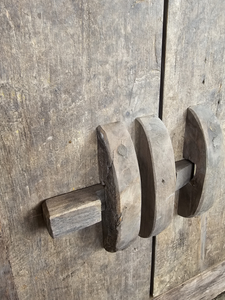 Handcrafted Vintage Brent Weathered Wooden Sideboard <b>Rustic</b> Reclaimed Wood Storage <b>Cabinet</b> with Antique Farmhouse Design - Product Image 3