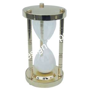 Minuterie en verre de conteneur de sable blanc plaqué or sablier de qualité exclusive vente en gros de sablier dans les Instruments nautiques - Product Image 1