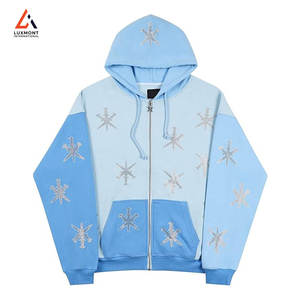 เสื้อฮู้ดประดับเพชรสำหรับผู้ชาย ดีไซน์คริสตัลระยิบระยับ เสื้อสเวตเชิ้ตสตรีทแวร์ลำลอง คุณภาพสูง - Product Image 1