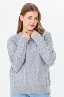 Suéter de Punto para Mujer, Cuello Redondo, Cálido, Cómodo y Elegante, Suéter de Punto con Patrón