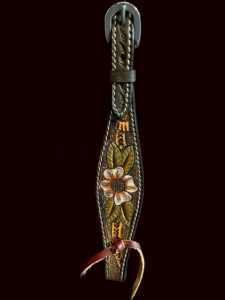 Headstall élégante en cuir de vachette usiné fleur bride de cheval occidentale de qualité supérieure, tack équestre par les exportateurs indiens - Product Image 4