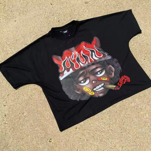 Streetwear personnalisé sérigraphie hommes boxe Double couche manches t-shirt surdimensionné Vintage hommes boxe t-shirt poids lourd - Product Image 3