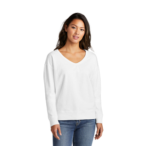Meilleure qualité décontracté col en V sweat femmes coton polyester polaire mélange chaud à manches longues pull sweat pour un usage quotidien - Product Image 1