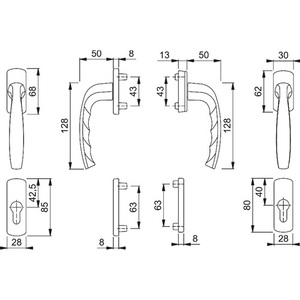 อลูมิเนียมนิวยอร์ก 0810/961N/U10/ ชุดเฟอร์นิเจอร์ระเบียง 63-73 มม. สี่เหลี่ยมจัตุรัส 7 มม. HOPPE นิวยอร์ก 0810/961N/U10/ - Product Image 3
