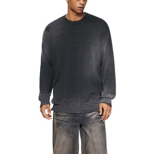 Men's Distressed Ripped <b>Crewneck</b> <b>Sweater</b>-100% Cotton Geometric Print Hoodie - Product Image 6
