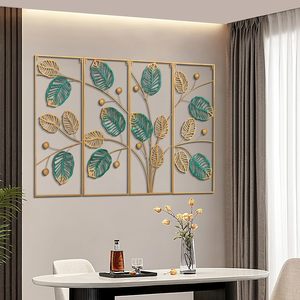ศิลปะตกแต่งผนังโลหะแบบแฟนซีสำหรับตกแต่งบ้านห้องนั่งเล่นการออกแบบเป็นรูปใบไม้หรูหราแขวนผนัง - Product Image 3