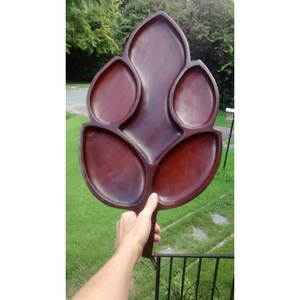 ถาดเสิร์ฟขนมช็อคโกแลตผลไม้แห้งเครื่องครัวไม้สักดีไซน์ดอกไม้ดีไซน์สุดพิเศษ - Product Image 5