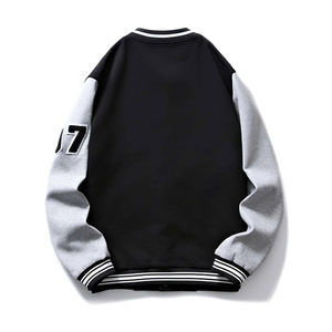 Vente en gros de vestes et manteaux universitaires unis pour hommes vestes noires brodées blouson aviateur à logo personnalisé - Product Image 2