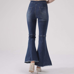 ¡Novedad de 2024! Pantalones de campana pequeños al por mayor para niñas, pantalones vaqueros holgados informales holgados con cintura acampanada de verano para niñas - Product Image 5