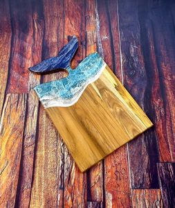 Recién llegado, tabla de cortar de madera y resina 2024, producto más vendido, tabla de cortar de calidad Premium, tabla de queso artesanal - Product Image 5