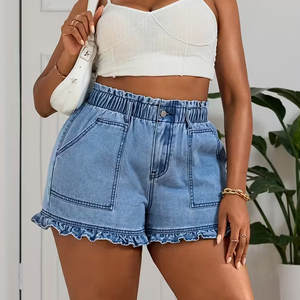 Nuevos Shorts de Mezclilla Azules de Alta Calidad con Diseño Personalizado para Mujer, Shorts de Mezclilla de Alta Calidad con Nuevo Diseño - Product Image 4