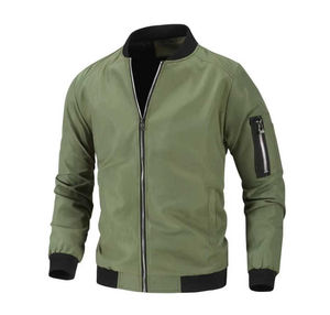 Nouveau blouson aviateur en cuir gaufré pour hommes avec col montant style hiver motif lettre amovible pour hommes avec OEM - Product Image 5