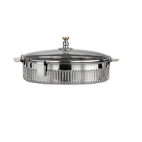 Ensemble de couvercles pour hotpot en acier inoxydable, trois pièces, qualité supérieure, vaisselle artisanale pour la maison et les restaurants, compatible lave-vaisselle, gaz