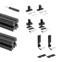 Emuca Lote 2 Estructuras Cero Aluminio Nivelador Rectangular Estantes de Pared Montaje en Suelo Incluye Herrajes Perfiles Modelo 7022054