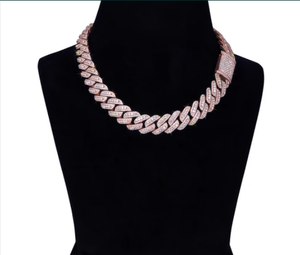 Collar de Plata de Ley con Dijes de Moissanita VVS1 Estilo Hip Hop, Pasa el Test de Diamantes, Cadena Cubana Zigzag Completamente Engastada - Product Image 4