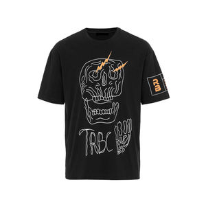 Camiseta informal sin mangas con cuello redondo para hombre, 100% algodón, ajuste holgado, diseño estampado, técnica lavada, diseño liso de gran tamaño - Product Image 1