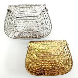 กระเป๋าคลัทช์ทองเหลืองธรรมชาติสำหรับเจ้าสาวกระเป๋าคลัทช์สีทองสำหรับเจ้าสาวงานหัตถกรรม HF - Product Image 4